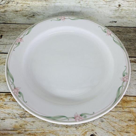 Royal Rego SERENA Restaurant Ware Pink Flower Porcelain White Dinner Plate Set 4 - Picture 6 of 16